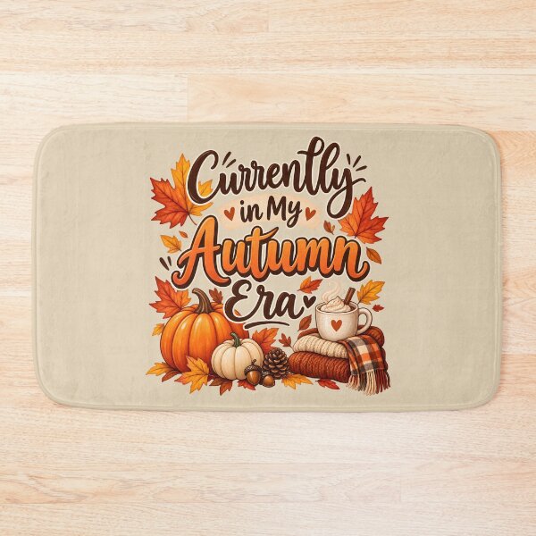 Item preview, Currently in My Autumn Era – Cozy Fall Pumpkin & Coffee Design designed and sold by blankTeeShirt.