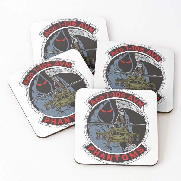 Item preview, A Co 1-106 AVN Phantoms Grim Reaper Black Hawk Emblem designed and sold by CharlieDesings.