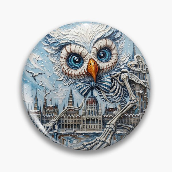 Item preview, Gothic Owl Skeleton in Winter Budapest designed and sold by LujziWorld.