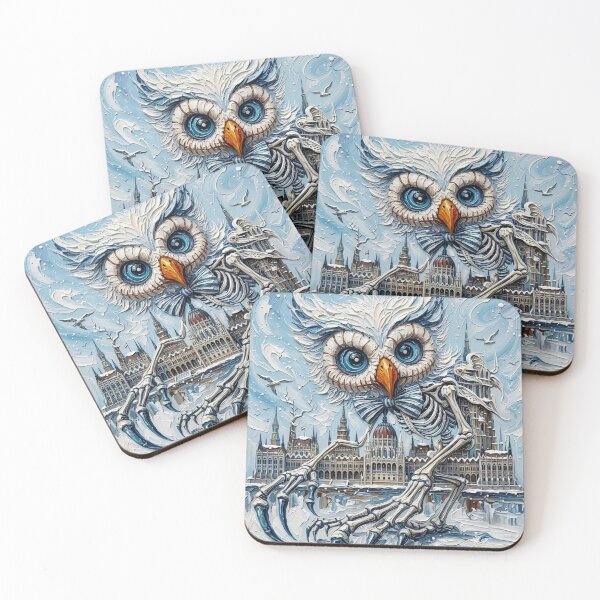 Item preview, Gothic Owl Skeleton in Winter Budapest designed and sold by LujziWorld.