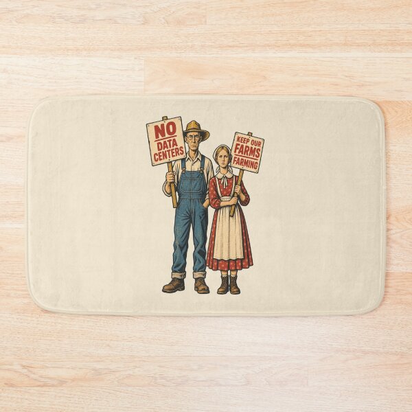 Item preview, American Gothic No Data Centers Parody Farm Protection Protest designed and sold by KungPowUnicorn.