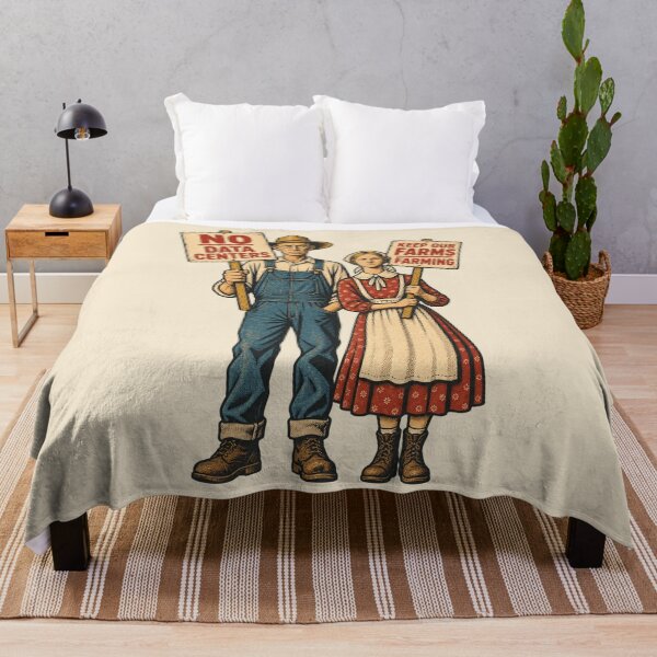 Item preview, American Gothic No Data Centers Parody Farm Protection Protest designed and sold by KungPowUnicorn.