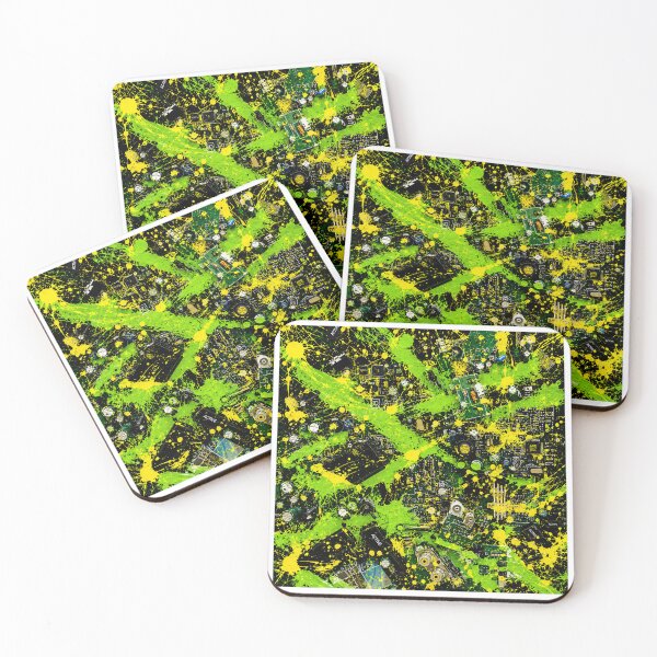 Item preview, Circuit Matrix Splatter Mixed Media Art designed and sold by THE SPLATTERED HAUS BY SAGE BANKS.