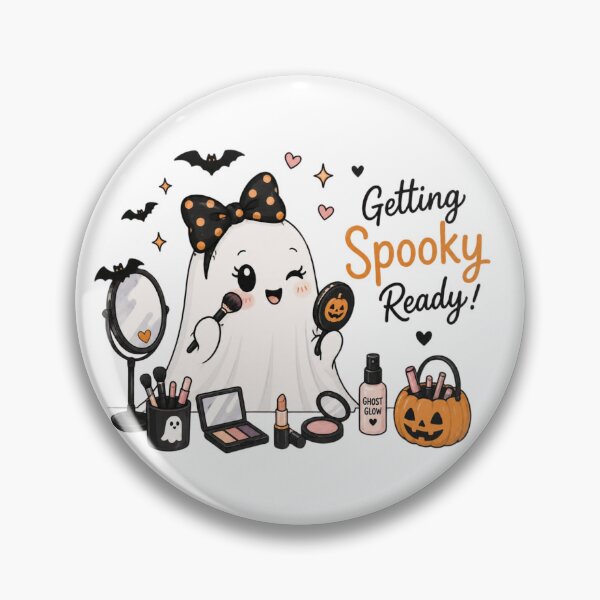 Item preview, Getting Spooky Ready Cute Ghost Makeup Illustration designed and sold by BS Creations.