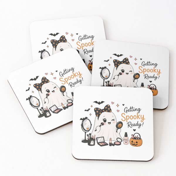 Item preview, Getting Spooky Ready Cute Ghost Makeup Illustration designed and sold by BS Creations.