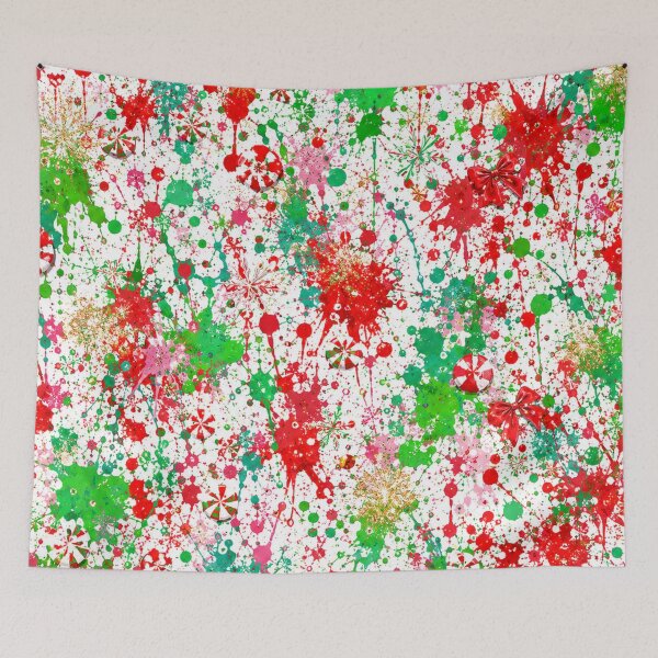 Item preview, Holiday Cheer Splatter Mixed Media Art designed and sold by THE SPLATTERED HAUS BY SAGE BANKS.
