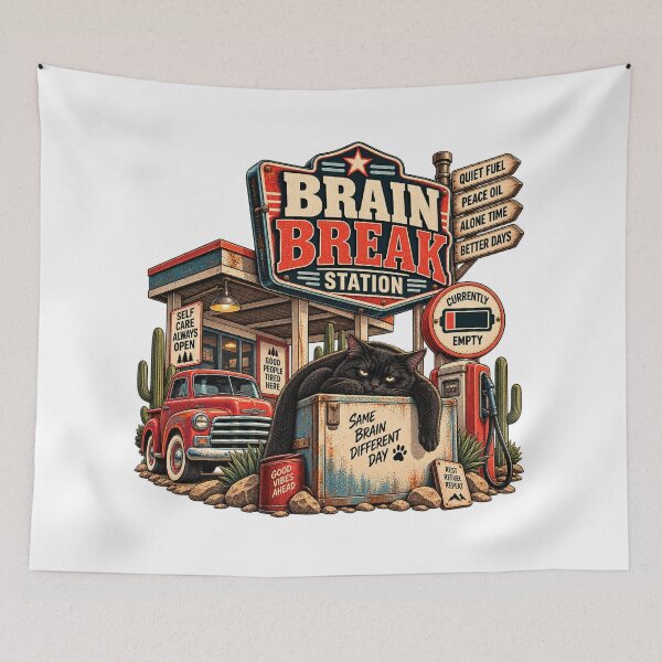 Item preview, Brain Break Station – Mental Health Humor designed and sold by FZ Studio .