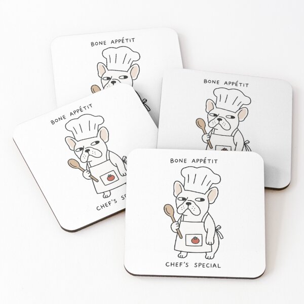 Item preview, French Bulldog Chef Bone Appetit Funny Art designed and sold by SayMaria.