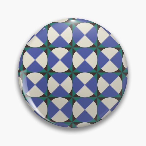 Item preview, Elevated Heritage Geometric Circles - navy teal brown & ivory designed and sold by pakanta.