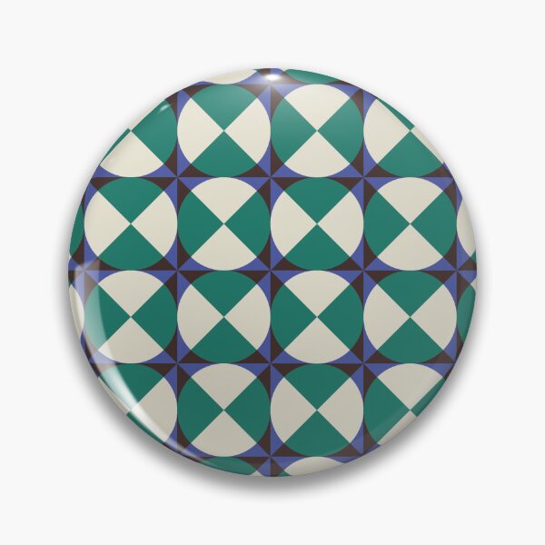 Item preview, Elevated Heritage Geometric Circles - teal brown navy & ivory designed and sold by pakanta.
