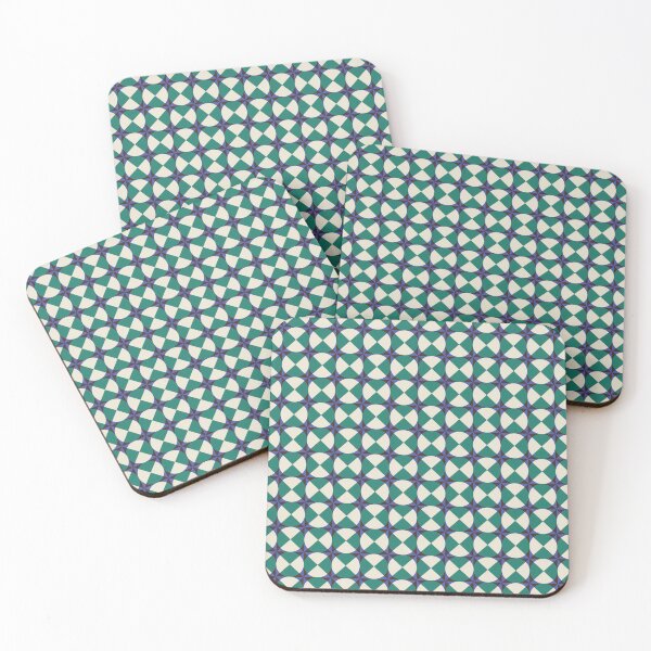 Item preview, Elevated Heritage Geometric Circles - teal brown navy & ivory designed and sold by pakanta.