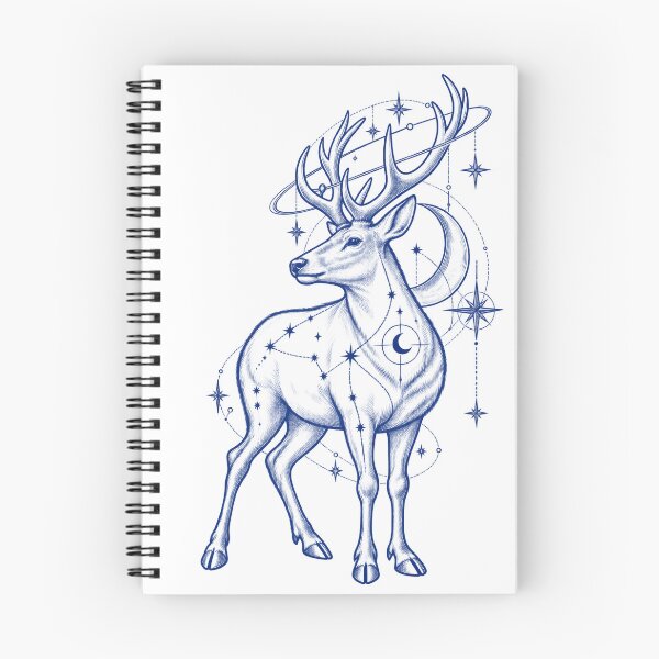 Item preview, Celestial Stag – Mystic Blue Line Art designed and sold by NOVS·94.