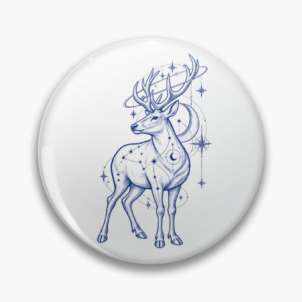 Item preview, Celestial Stag – Mystic Blue Line Art designed and sold by NOVS·94.