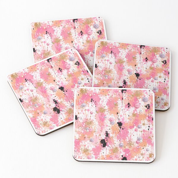 Item preview, Blush and Pearl Splatter Mixed Media Art designed and sold by THE SPLATTERED HAUS BY SAGE BANKS.