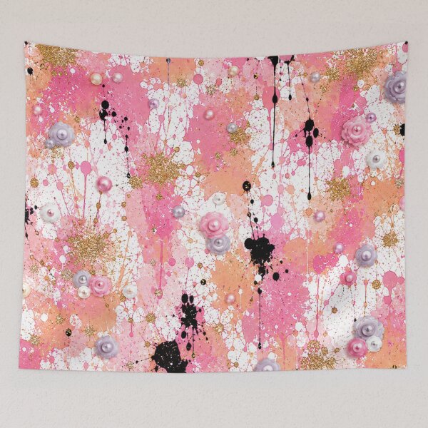 Item preview, Blush and Pearl Splatter Mixed Media Art designed and sold by THE SPLATTERED HAUS BY SAGE BANKS.