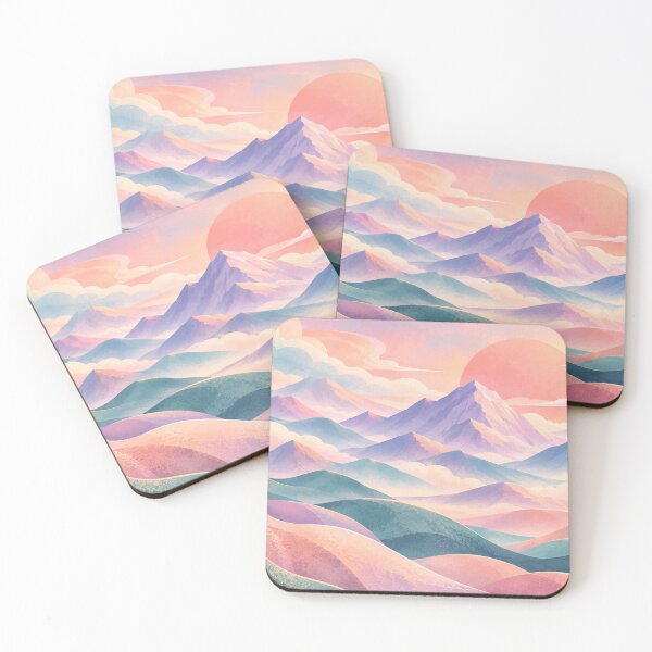 Item preview, Dreamy Pastel Mountain Sunrise Landscape designed and sold by KateVil.