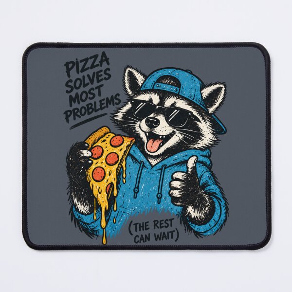 Item preview, Pizza Solves Most Problems Raccoon designed and sold by Houldi.