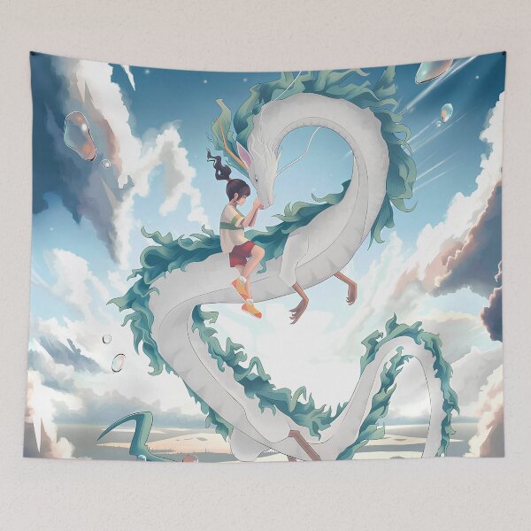 Item preview, kawaii art girl [[chihiros]] -%[ghiblis]%- flying aways with dragon designed and sold by Amorrieart.