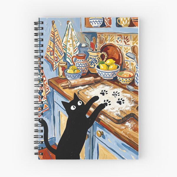 Item preview, Playful Black Cat Making Flour Pawprints Matisse Kitchen Art designed and sold by DuckOddity.