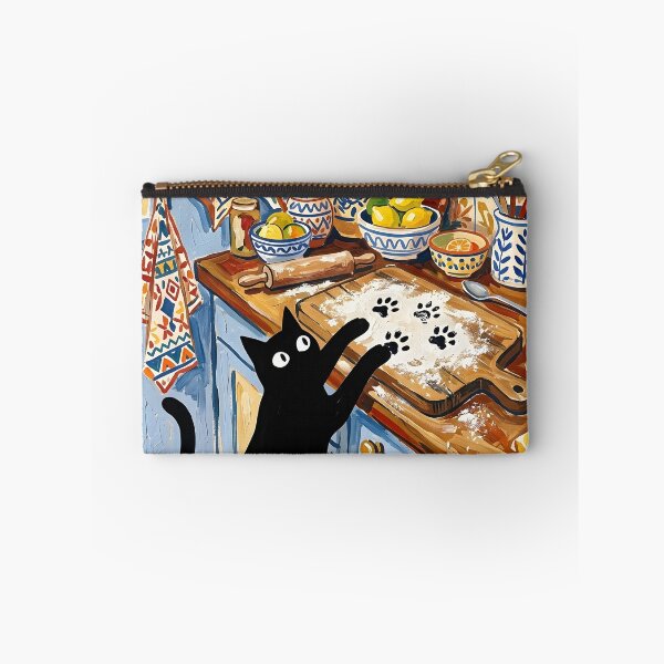 Item preview, Playful Black Cat Making Flour Pawprints Matisse Kitchen Art designed and sold by DuckOddity.