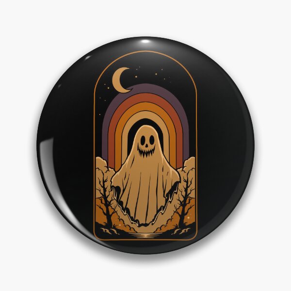 Artikelvorschau, Gruseliger Halloween-Geist in einem alten Torbogen – Niedliches, schauriges Retro-Halloween-Design entworfen und verkauft von phsycartwork.
