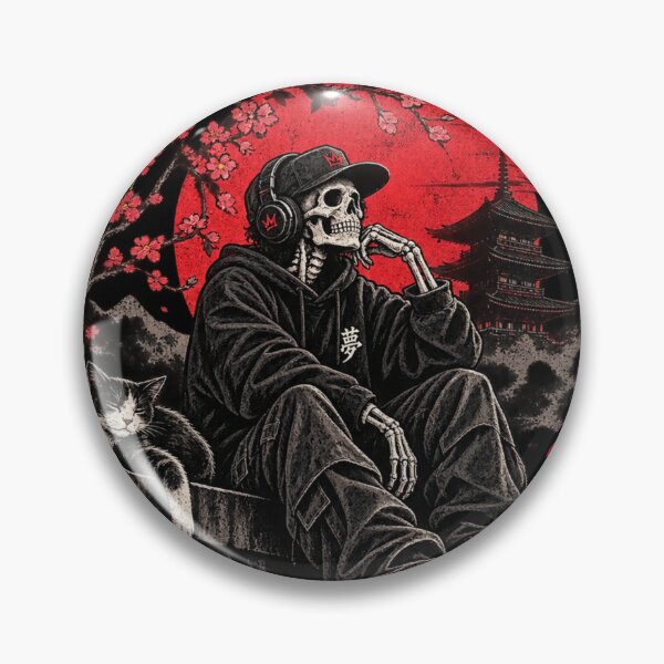 Item preview, Good Vibes Skeleton – Stay Positive Anime Streetwear T-Shirt designed and sold by Bekado.