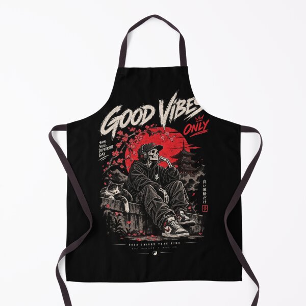 Item preview, Good Vibes Skeleton – Stay Positive Anime Streetwear T-Shirt designed and sold by Bekado.