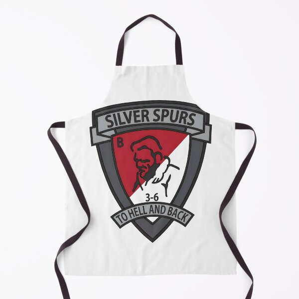 Item preview, B Troop 3-6 Cavalry Silver Spurs To Hell And Back Shield Emblem designed and sold by CharlieDesings.