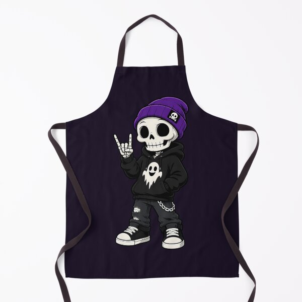 Item preview, Cool Skeleton with Purple Beanie and Rock Hand Sign designed and sold by Infinitee8hirts.