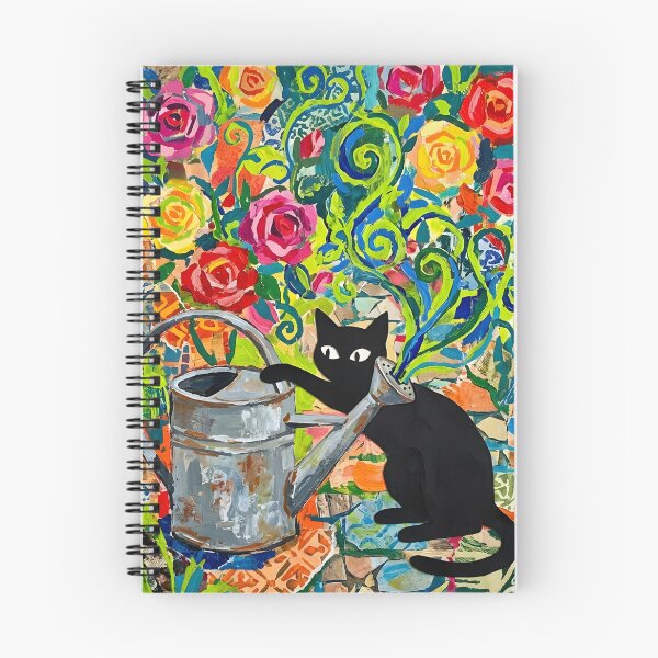 Item preview, Curious Black Cat Reaching into Watering Can Matisse Style Art designed and sold by DuckOddity.