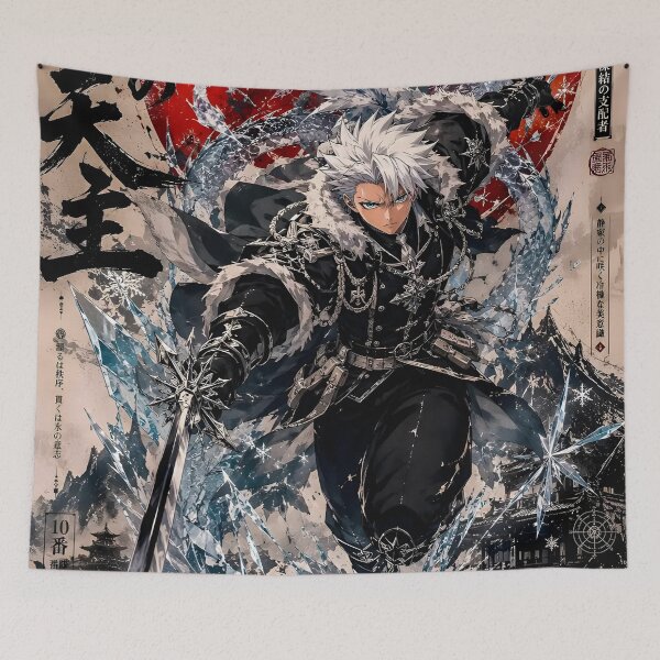 Item preview, Ice Dragon Warrior Anime Art – White Haired Samurai Fantasy designed and sold by Dyan4.