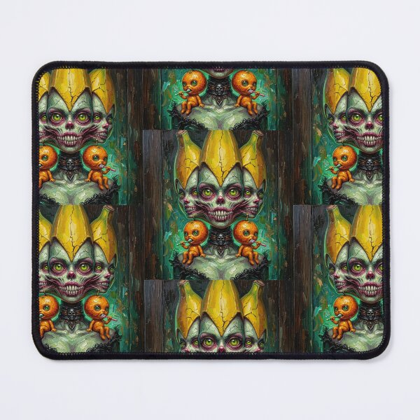 Item preview, Surreal Three Headed Banana Zombie Orange Babies Impasto Art designed and sold by LujziWorld.