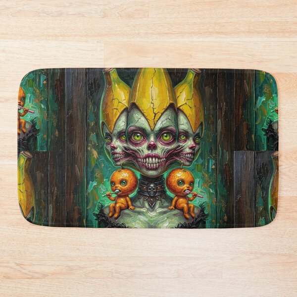 Item preview, Surreal Three Headed Banana Zombie Orange Babies Impasto Art designed and sold by LujziWorld.