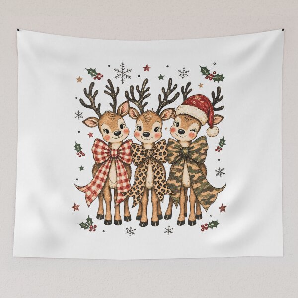 Item preview, Cute Reindeer Squad Plaid Leopard Camo Bows Christmas designed and sold by DYAFLK.