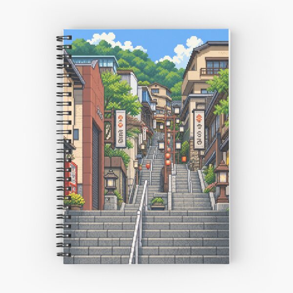 Item preview, Ikaho Onsen Stone Steps Pixel Art designed and sold by sabusabu78.