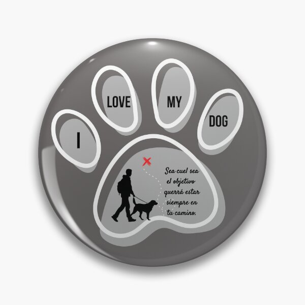 Item preview, Hiking Dog Paw Print Sticker - I Love My Dog Spanish Quote Emblem designed and sold by EfectoCreativo.