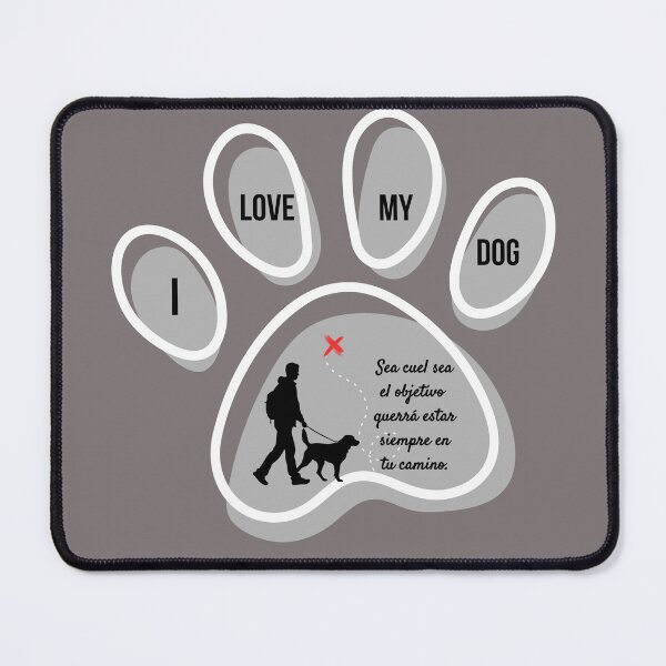 Item preview, Hiking Dog Paw Print Sticker - I Love My Dog Spanish Quote Emblem designed and sold by EfectoCreativo.