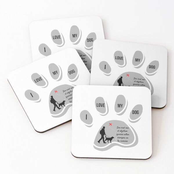 Item preview, Hiking Dog Paw Print Sticker - I Love My Dog Spanish Quote Emblem designed and sold by EfectoCreativo.