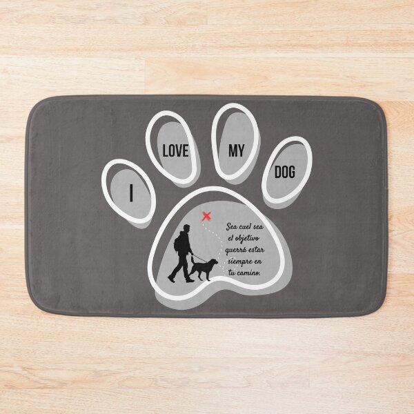 Item preview, Hiking Dog Paw Print Sticker - I Love My Dog Spanish Quote Emblem designed and sold by EfectoCreativo.