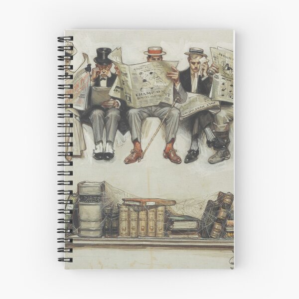 Item preview, Vintage Newspaper Wall Art, Newspapers Over Books, J. C. Leyendecker Illustration designed and sold by RickE.