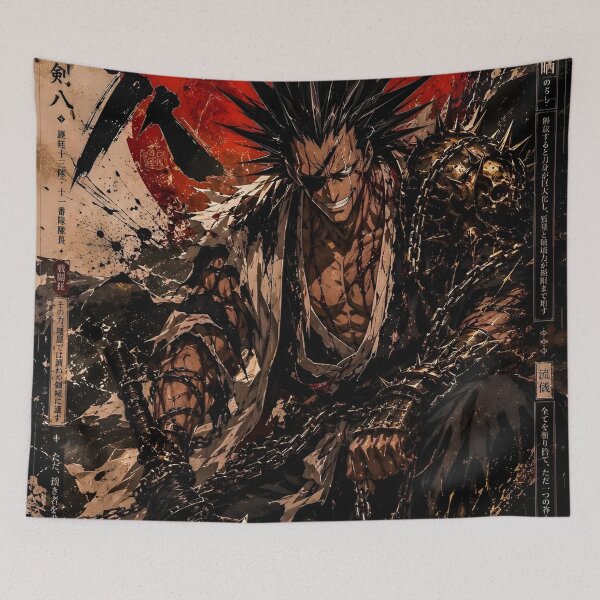Item preview, Savage Black Chain Warrior – Dark Samurai Anime Battle Aesthetic designed and sold by Dyan4.