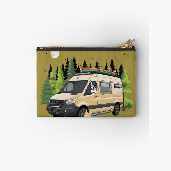 Item preview, Camper Van Life with Dog Sticker - Adventure Awaits Surf Campervan designed and sold by EfectoCreativo.