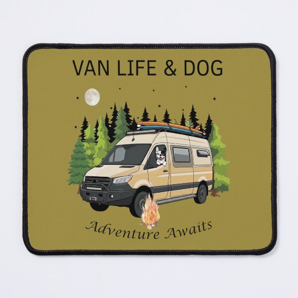Item preview, Camper Van Life with Dog Sticker - Adventure Awaits Surf Campervan designed and sold by EfectoCreativo.