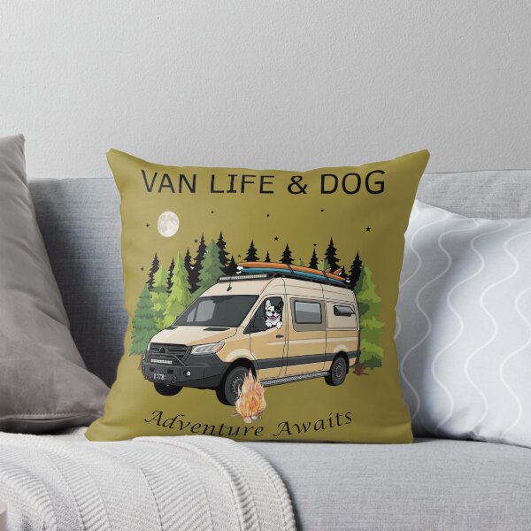 Item preview, Camper Van Life with Dog Sticker - Adventure Awaits Surf Campervan designed and sold by EfectoCreativo.