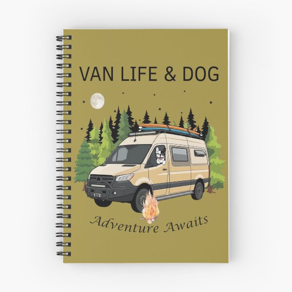 Item preview, Camper Van Life with Dog Sticker - Adventure Awaits Surf Campervan designed and sold by EfectoCreativo.