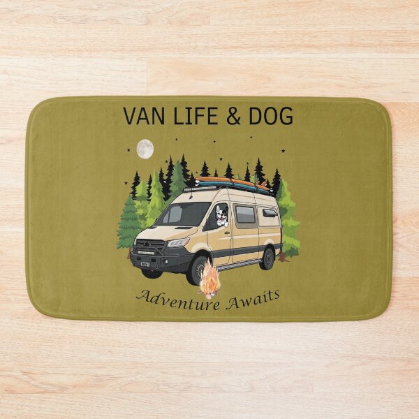 Item preview, Camper Van Life with Dog Sticker - Adventure Awaits Surf Campervan designed and sold by EfectoCreativo.