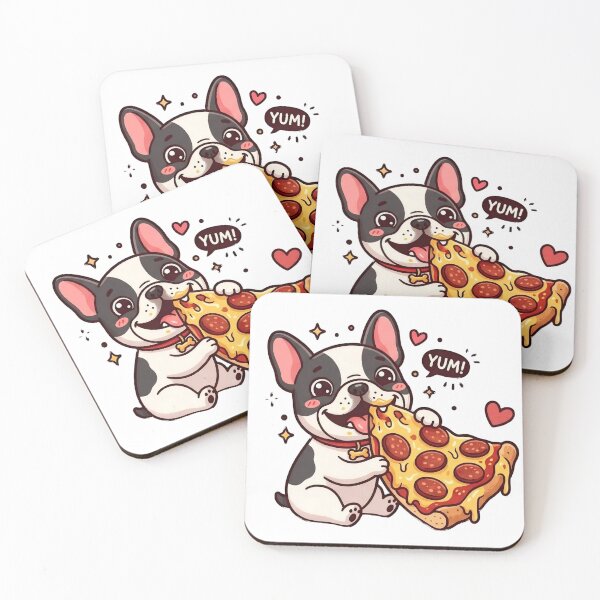 Item preview, Cute Bulldog Eating Pizza Sticker designed and sold by Shady-Studio.
