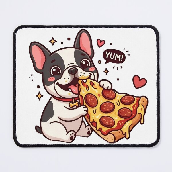 Item preview, Cute Bulldog Eating Pizza Sticker designed and sold by Shady-Studio.
