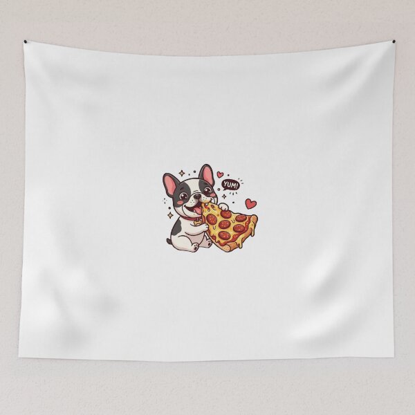Item preview, Cute Bulldog Eating Pizza Sticker designed and sold by Shady-Studio.