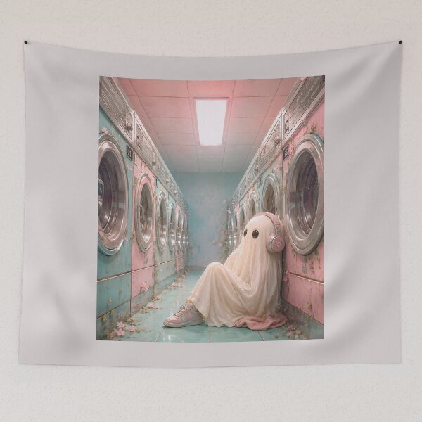 Item preview, Pastel Goth Ghost in the Laundromat designed and sold by litleelseart.